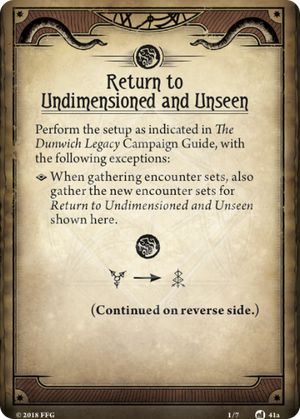 Return to Undimensioned and Unseen